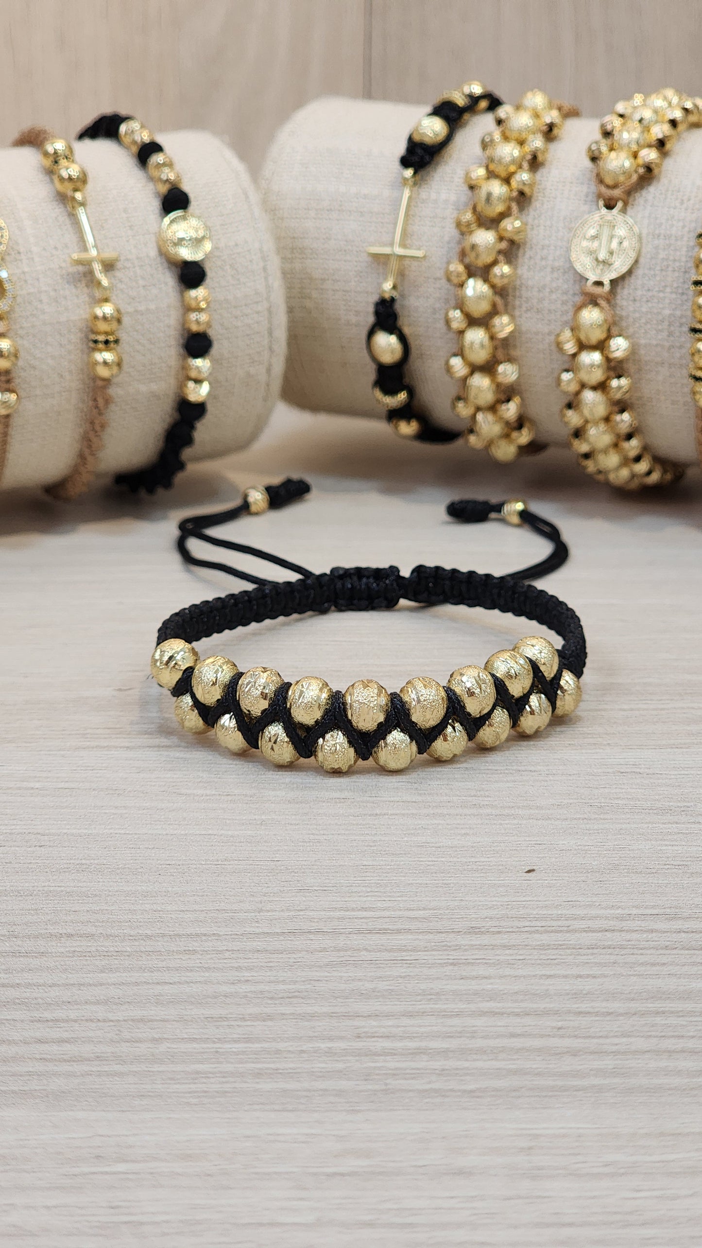 PULSERA ENTRELAZADA 18 BALINES #6 HOMBRE