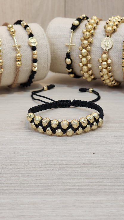 PULSERA ENTRELAZADA 18 BALINES #6 HOMBRE