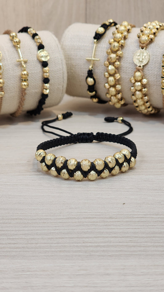 PULSERA ENTRELAZADA 18 BALINES #6 HOMBRE