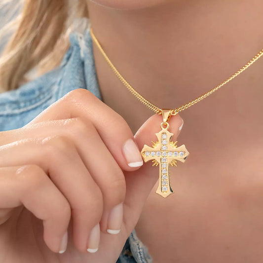 DIJE CRUZ SAGRADA CIRCONIAS CRISTAL