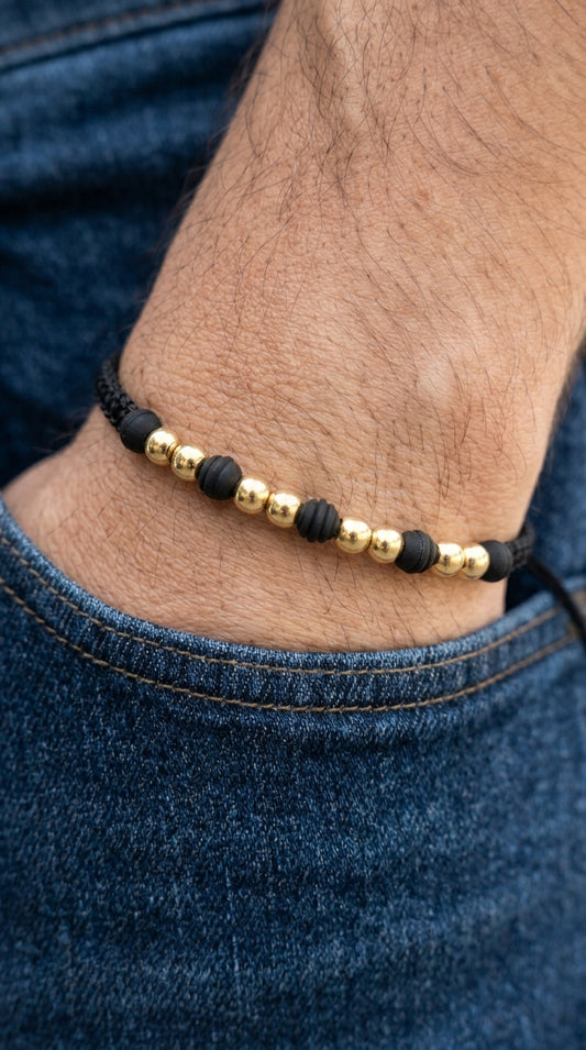 PULSERA 8 BALINES LISO HOMBRE