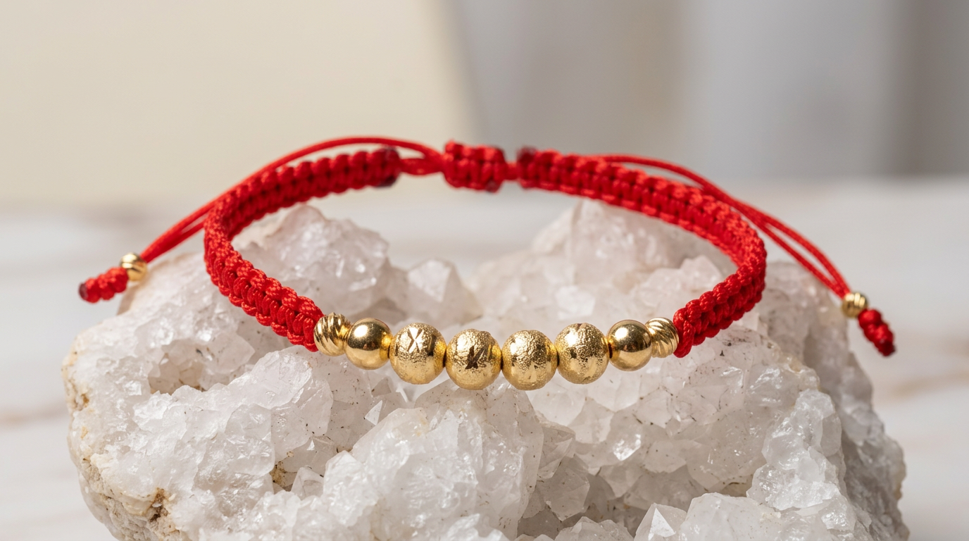 PULSERA ROJA 8 BALINES HOMBRE