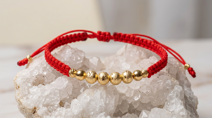 PULSERA ROJA 8 BALINES HOMBRE