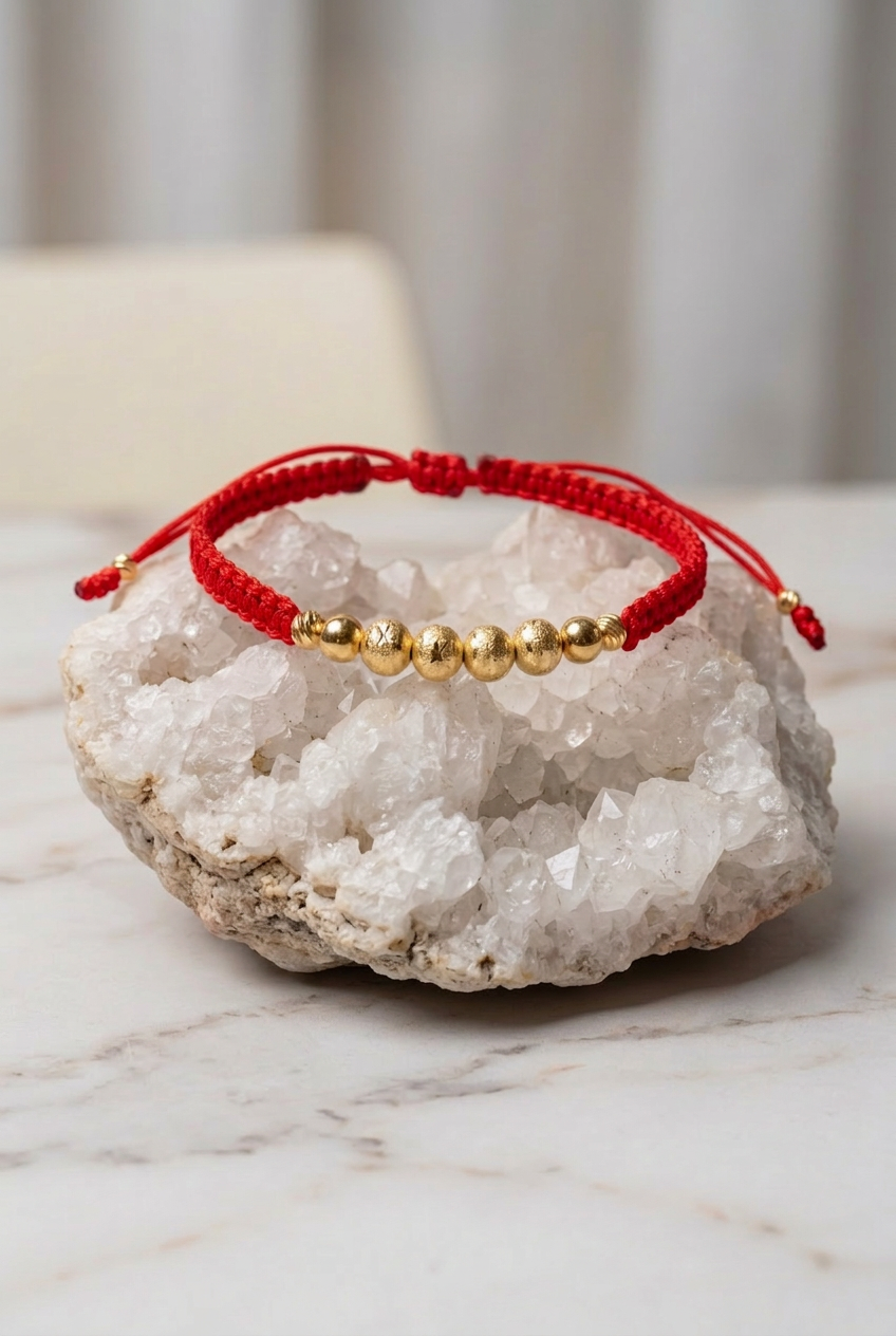 PULSERA ROJA 8 BALINES HOMBRE