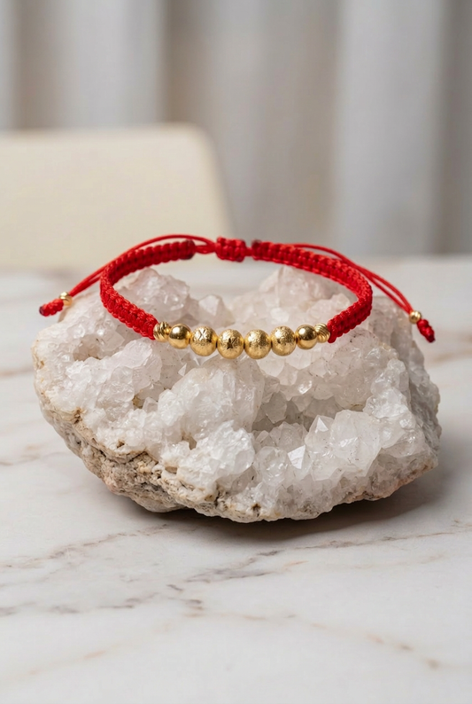 PULSERA ROJA 8 BALINES HOMBRE