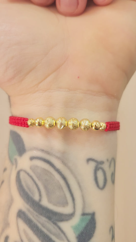 PULSERA ROJA 8 BALINES HOMBRE