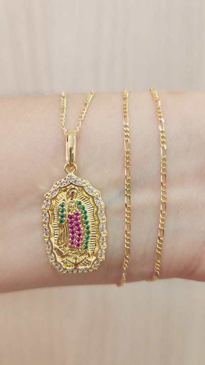 DIJE MEDALLA GUADALUPE COLORES