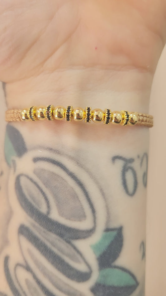 PULSERA 7 BALINES DORADA HOMBRE