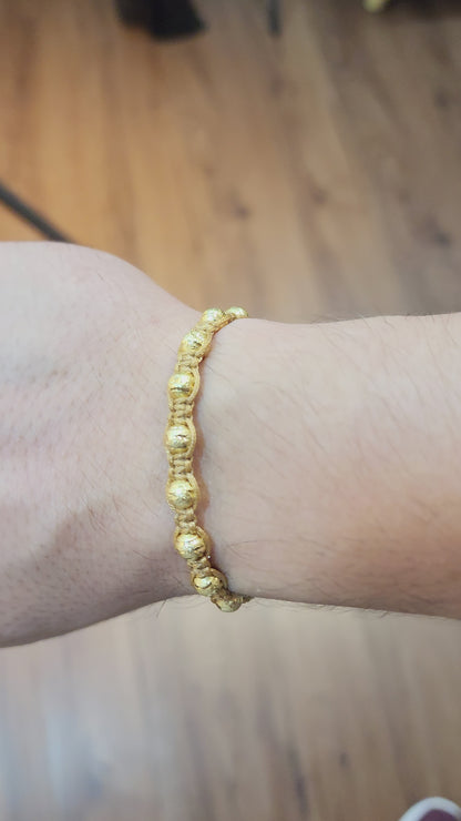 PULSERA DORADA 9 BALINES HOMBRE