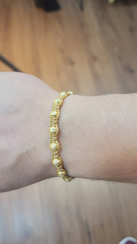 PULSERA DORADA 9 BALINES HOMBRE
