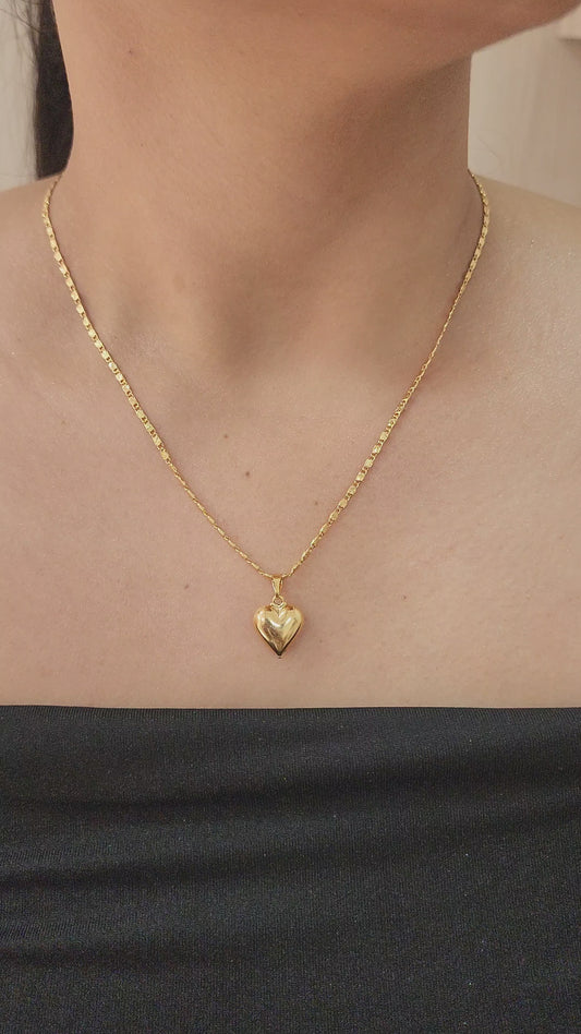 CADENA DESTELLO 45CM CON DIJE CORAZON BOMBACHA