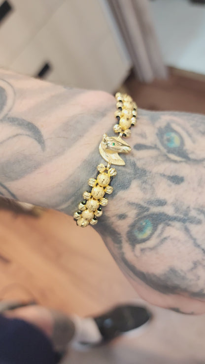 PULSERA HERRAJE EQUINO CON BALINES #6 HOMBRE